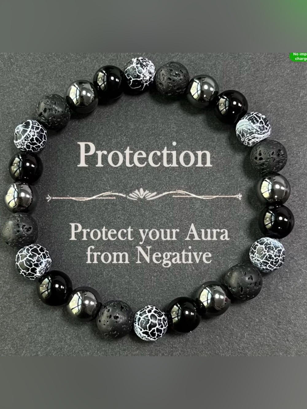 Protection Black Beaded Aura Bracelet
